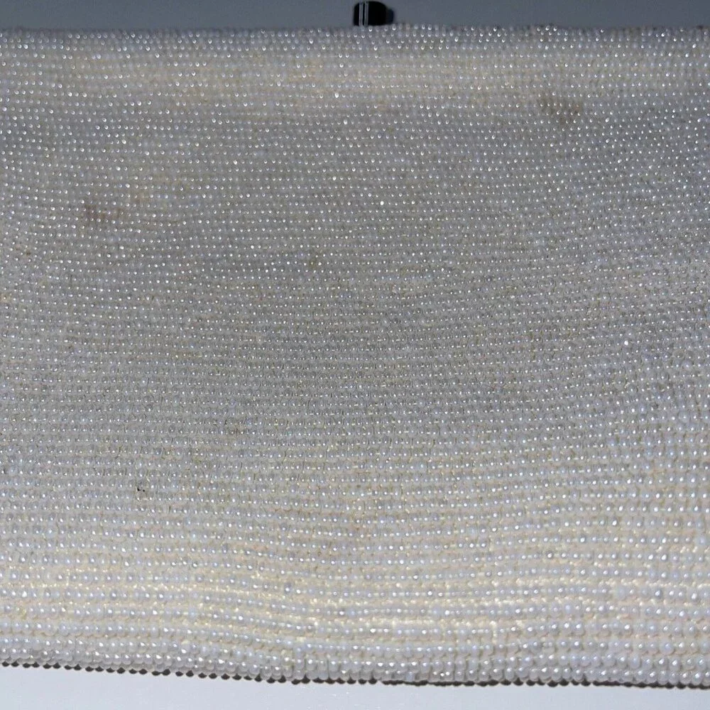 La Regale clutch purse Italian beads White Japan‎ Vintage Mid Century Floral EL4